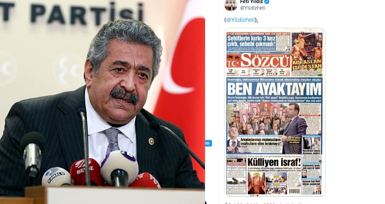 Son Gelişme: MHP'li Feti Yıldız'dan 'Sözcü' paylaşımı! - Son Dakika: Gelişmeler Takip Ediliyor