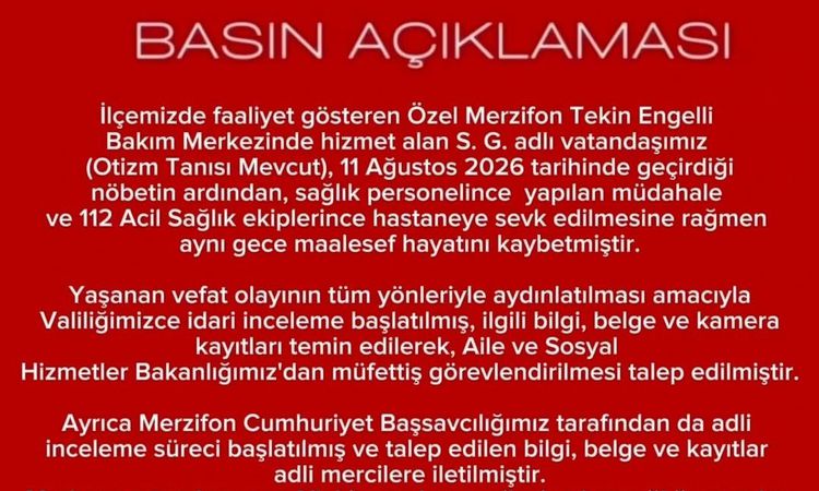 Ayrıntılar Netleşti: Otizmli 32 yaşındaki vatandaşın ölümünde inceleme başlatıldı - Haberleri | İşte Tüm Ayrın