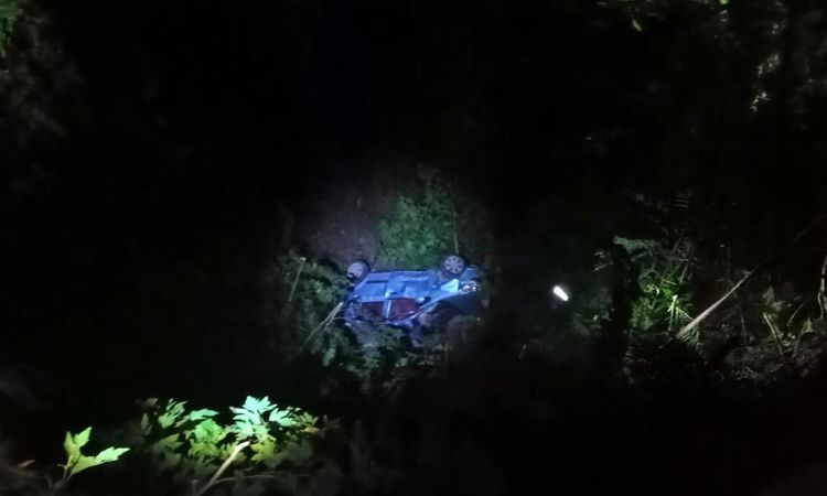 The car flew off the cliff: mother, father and their 3 children were injured - Last Minute