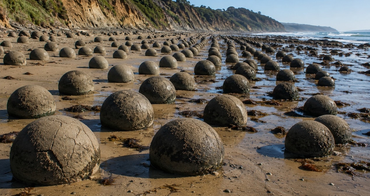 It only appears at certain hours, turning the shore into a giant bowling alley - News