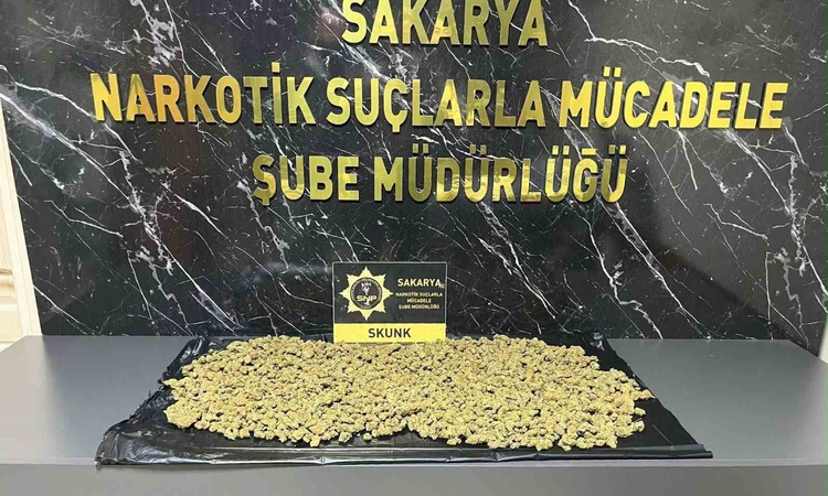 Sakarya Hendek'te operasyonda 950 gram skunk ele geçirildi, şüpheli yakalanarak gözaltına sevk edildi ve Merak