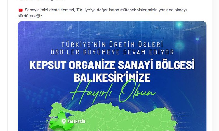 Sıcak Gündem: Bakan Kacır: Planlı sanayi alanlarını büyütmeye devam ediyoruz