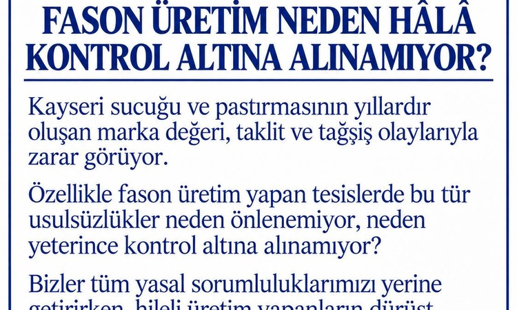 Sıcak Gündem: Kayseri'deki 2 sucuk firması fason üretimde denetim sıklaştırılmasını istedi: Gelişmeler Takip E