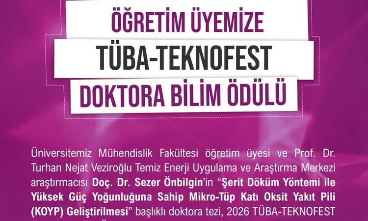 Sıcak Gündem: NÖHÜ'lü Doç. Dr. Önbilgin, 2026 TÜBA-TEKNOFEST Doktora Bilim Ödülü'nde birinci oldu | İşte Tüm A