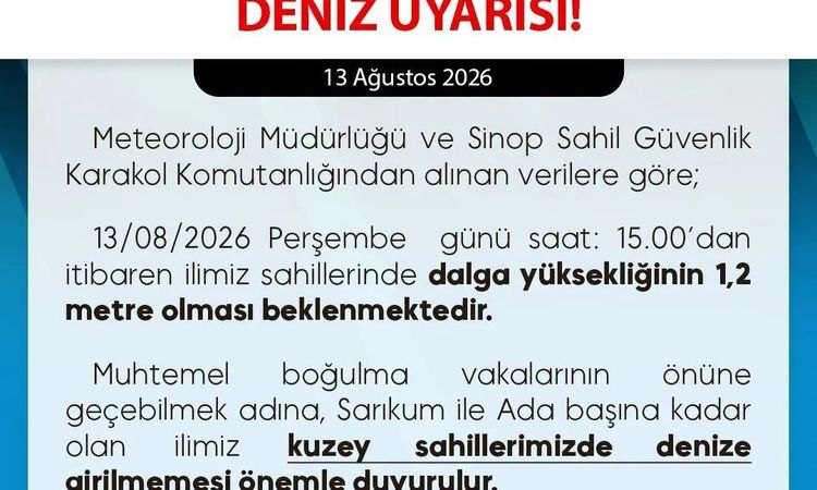 Son Gelişme: Sinop'ta Dalga Uyarısı: Bu Sahillere Denize Girmeyin - Son Dakika Haberleri | İşte Tüm Ayrıntılar