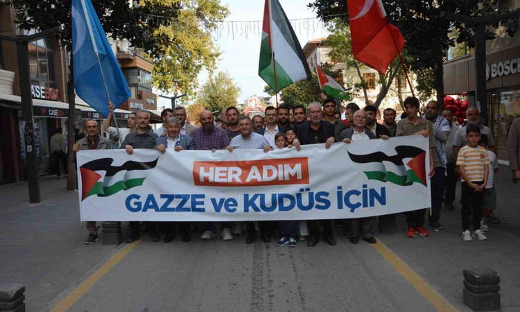 Son Gelişme: Balıkesir'de Gazze ve Kudüs Yürüyüşü'nde İsrail'e lanet sloganları atıldı