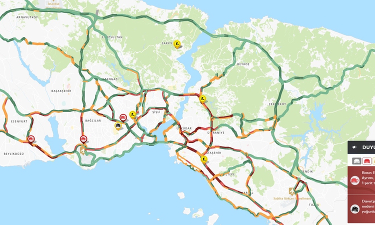 Son Gelişme: İstanbul'da yağış sonrası trafik yoğunluğu saat 08.15'te yüzde 71'e ulaştı: Gelişmeler Takip Edil