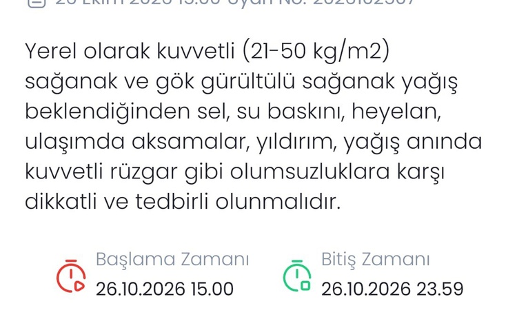 Son Gelişme: Meteoroloji Genel Müdürlüğü Denizli'de 26 Ekim'de kuvvetli sağanak konusunda uyardı - Son Dakika