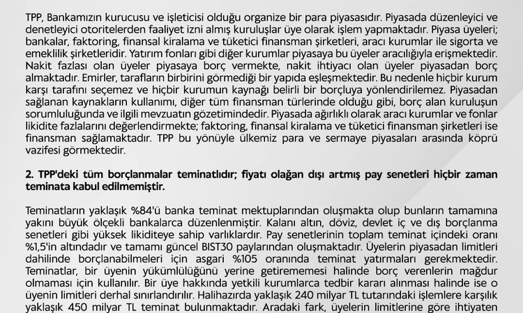 Son Gelişme: Takasbank TPP iddialarını yalanladı, yaklaşık 450 milyar TL teminat olduğunu önemle vurguladı