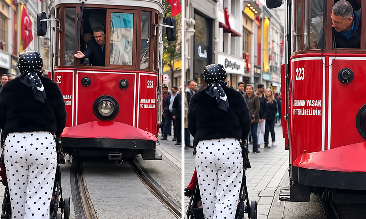 Son Gelişme: Taksim'de akılalmaz hareket! Tramvayın üzerine doğru bebek arabasını sürdü | İşte Tüm Ayrıntılar