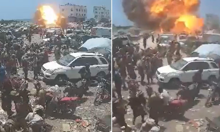 Son Gelişme: Yemen'de pazar yerine saldırı! Büyük patlama kamerada