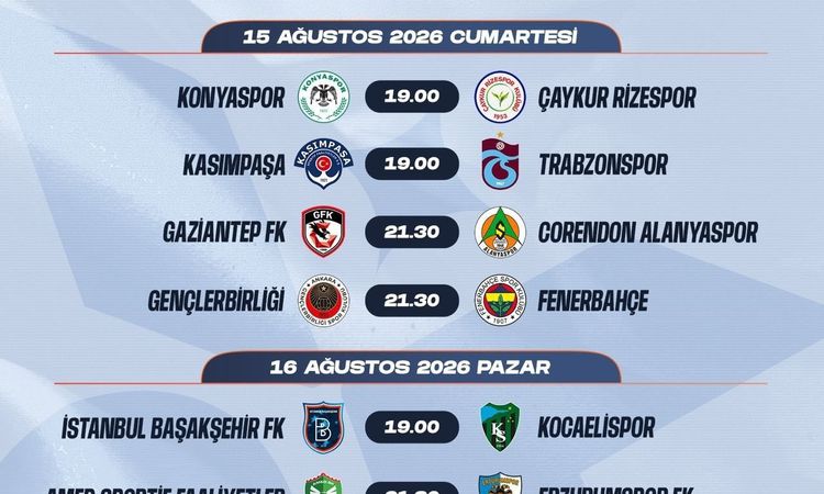 Super League 2025-2026 Season Fixtures Announced: Galatasaray-Çorum FK Starts - Breaking News