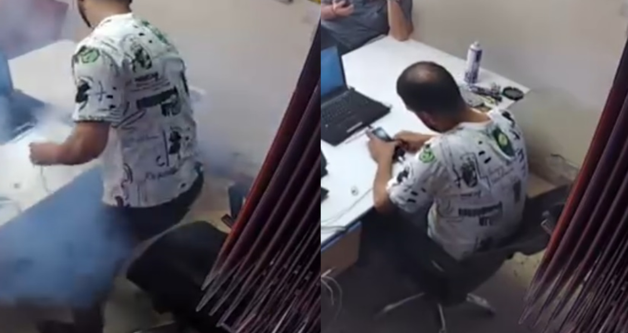Kritik Açıklama: Tamir ettiği telefonun bataryası patladı! Korkutan anlar kamerada - Son Dakika