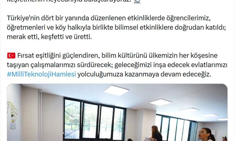 Science and technology support from TÜBİTAK to village schools - Last Minute