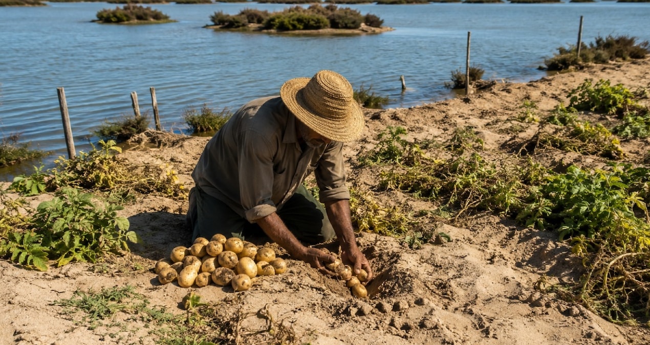 They achieve the impossible by growing potatoes in the middle of salt water - Breaking News